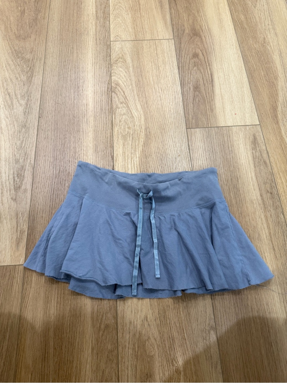 Y2K Hollister Light Blue Women's Ruffle Mini Skirt with Drawstring